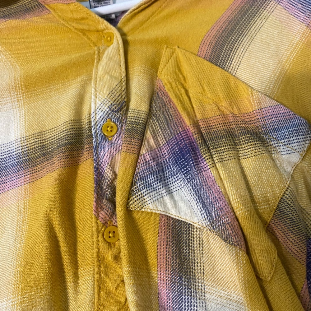 Yellow Flannel Button Down - Picture 3 of 4
